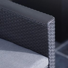 Set de mobilier de grădină Claire IV cu 6 locuri și masă Vigo cu depozitare, grafit