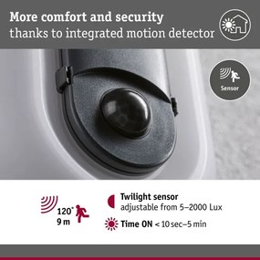 Paulmann 94958 - LED/18,5W IP65 Aplică de perete pentru exterior reglabilă ELUNOR 230V