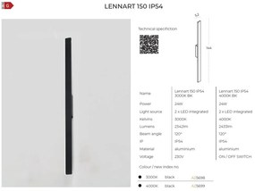 Aplica LED de exterior IP54 LENNART 3000K