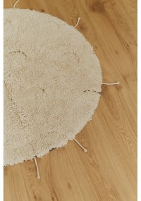 Covor crem lavabil, țesut manual, rotund, din bumbac ø 100 cm Moon Multishape – Lorena Canals