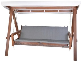 Balansoar de grădină gri/maro din lemn Adelaida – Rojaplast