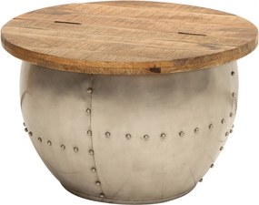 Masuta design industrial cu spatiu de stocare Drump Storage, natur A-38949 VC