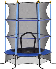 HOMCOM Trambulină Elastică pentru Copii cu Plasă de Siguranță, Suprafață Elastică și Țevi Capitonate, Ø163x190 cm, Albastru | Aosom Romania