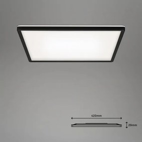 Briloner 7060-015 - Panou LED SLIM dimmabil, 22 W, 230 V, 42 x 42 cm, negru, Wi‑Fi Tuya + telecomandă