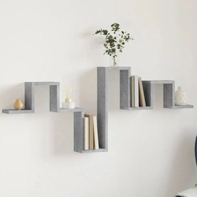 vidaXL Raft de perete, gri beton, 104,5x10x43 cm , lemn prelucrat
