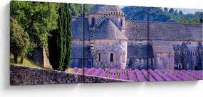Tablou - Câmp de lavandă (cu ceas) (90x30 cm)
