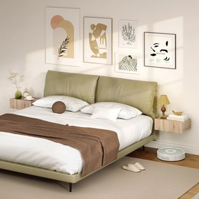 HOMCOM Set de 2 Noptiere Suspendate cu Sertar, Pereche de Noptiere Moderne din Lemn, Mese Laterale pentru Canapea, Living și Dormitor, 40x30x15 cm, Stejar | Aosom Romania