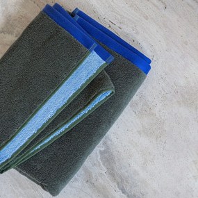 Prosop verde închis/albastru din bumbac organic din frotir 50x90 cm Soft – Mette Ditmer Denmark