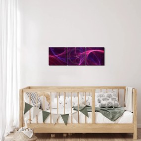 Tabloul abstract cu linii curbe (cu ceas) (90x30 cm)