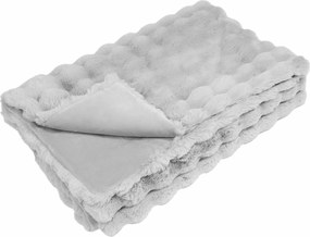 vidaXL Pătură din de iepure artificial antiderapantă Olite Gri