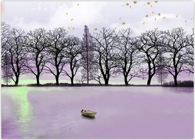 Tablou - Barcă pe lac (70x50 cm)