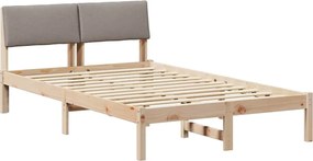 vidaXL Cadru de pat Maroniu și taupe 120 x 200 cm Lemn masiv de pin