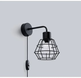 Lampă de perete Sollux SL.1164 SUBA 1xE27/15W/230V negru