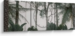 Tablou - Jungla în ceața dimineții (cu ceas) (90x30 cm)