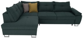 Set de pliere pe colţ, ţesătură smarald Tatum, stânga, FELDA