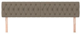 Tablii de pat, 2 buc, gri taupe, 100x7x78 88 cm, textil 2, Gri taupe, 200 x 7 x 78 88 cm