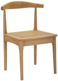 Set 2 scaune dining finisaj natural din lemn de Cauciuc si Ratan, 54x54x70 cm, Japan Mauro Ferretti