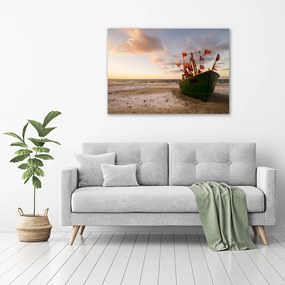 Imprimare tablou canvas Plaja barca de pescuit