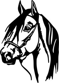 Decoratiune perete HORSE HEAD, negru, metal, 40x55 cm
