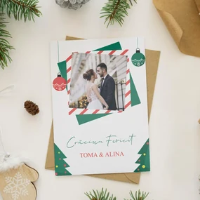 Felicitare personalizata cu fotografie si mesaj Craciun fericit