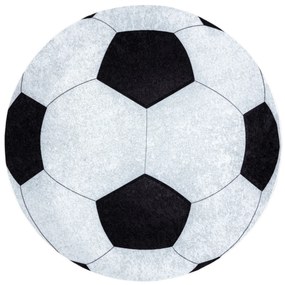 JUNIOR 51553.802 cerc covor lavabil Fotbal pentru copii anti-alunecare - negru / alb