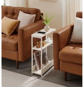 Noptieră ROD cu priză încorporată și porturi USB, alb/crem