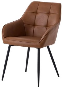 Set de scaune de sufragerie maro cu cotiere 2 buc. tapițat Nolan Square – Unique Furniture