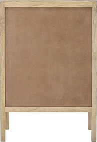 Dulap din lemn de mango natural, cu uși din rattan împletit și mânere aurii, „Paulo", 75 x 30 x 105 cm