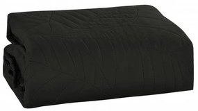 Cuvertura de pat gri inchis cu model LEAVES Dimensiune: 170 x 210 cm