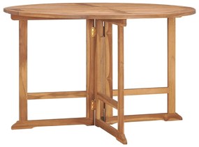 vidaXL Masă de grădină pliabilă, Ø110x75 cm, lemn masiv de tec