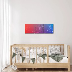 Tabloul abstract modern (cu ceas) (90x30 cm)