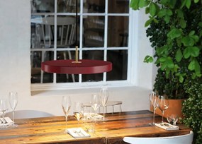 Lustra LED design scandinav Asteria medium - ruby red/ auriu