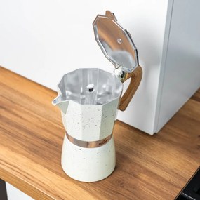 Cafetiera moka Bohmann BH 9303, 150 ml, 3 cesti, Supapa de siguranta, Aluminiu, Bej