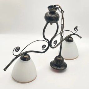 Lustră pe lanț RETRO 2xE27/60W/230V bronz/patină