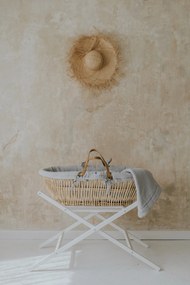Cos Moise pentru bebelusi cu suport si textile gri, PERCY