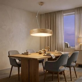 Lustră suspendată pe cablu NATURAL MODERN, 3xE27/15W/230V, Ø 47,5 cm, lemn de pin