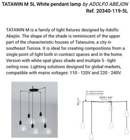 Lustra suspendata design modern TATAWIN M 5L, alb
