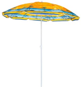 Umbrela de plaja Muhler U5037 651449, 180x180 cm, Fara suport, Brat rabatabil, 8 spițe, Multicolor