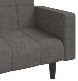 Canapea extensibila cu 2 locuri, 2 perne, gri inchis, textil Morke gra, Fara suport de picioare