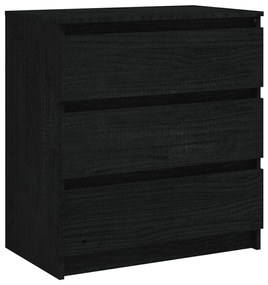 Noptiera, negru, 60x36x64 cm, lemn masiv de pin 1, Negru
