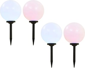 vidaXL Lămpi solare de exterior, 4 buc., 30 cm, RGB, sferic, LED