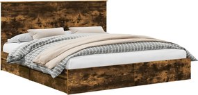 vidaXL Pat cu storage Stejar fumuriu 180 x 200 cm Lemn compozit