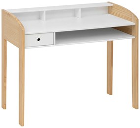 Birou pentru copii in stil scandinav, picioare din lemn reciclat, 100 x 52 x 85 cm