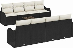 vidaXL Set de canapele pentru grădină Negru 55 x 55 x 37 cm poliratan