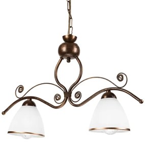 Lustră pe lanț RETRO 2xE27/60W/230V cupru/patină