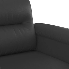 Canapea cu 3 locuri, negru, 180 cm, piele ecologica Negru, 210 x 77 x 80 cm