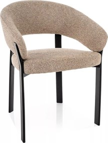 Scaun lemn tapitat Nagoja 253 bej/negru mat - H80 cm