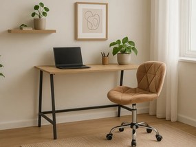 Set pentru birou masa de birou TAYLOR SONOMA 100x50 cm + scaun de birou AVOLA VELVET maro deschis