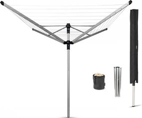 Uscator de rufe pentru exterior Brabantia Lift-O-Matic Advance 90300254, 50 m, Inaltime reglabila, Suport metalic, Husa, Geanta clesti, Rezistent la coroziune, Inox