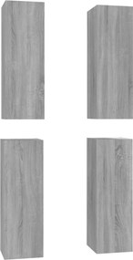 vidaXL Comode TV, 4 buc., gri sonoma, 30,5x30x90 cm, lemn prelucrat